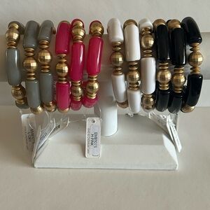 ETE Gold, Pink, Gray, White, and Black Bracelet Bundle Lot NWT